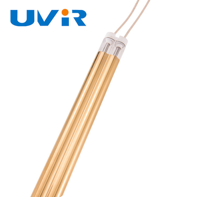 2500W 415V মাঝারি তরঙ্গ টুইন টিউব গরম করার জন্য সোনার আবরণ Ir ল্যাম্প
